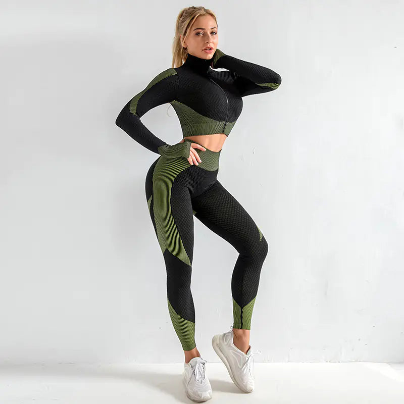 Shockproof Sports Bra and High Waist Yoga Pants