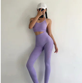 Seamless High-Waist Yoga Pants & Sports Bra Set