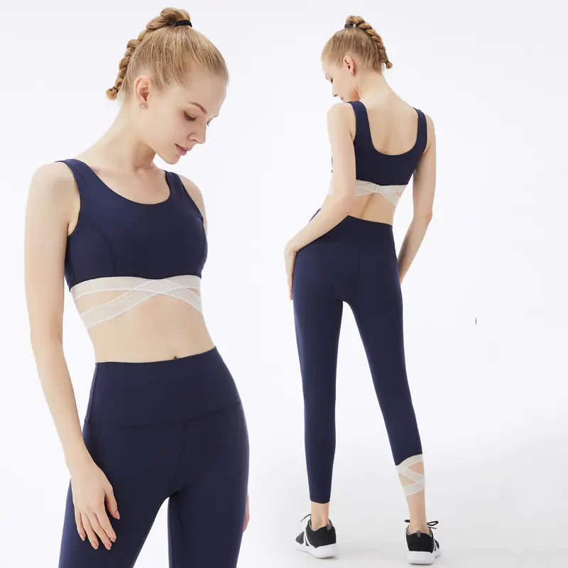 Women's High-Waisted Yoga Set with Sports Bra & Leggings