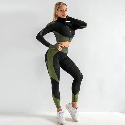 Shockproof Sports Bra and High Waist Yoga Pants