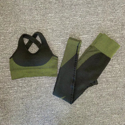 Shockproof Sports Bra and High Waist Yoga Pants