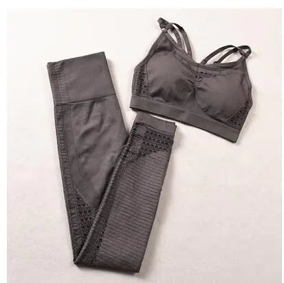 Seamless High-Waist Yoga Pants & Sports Bra Set